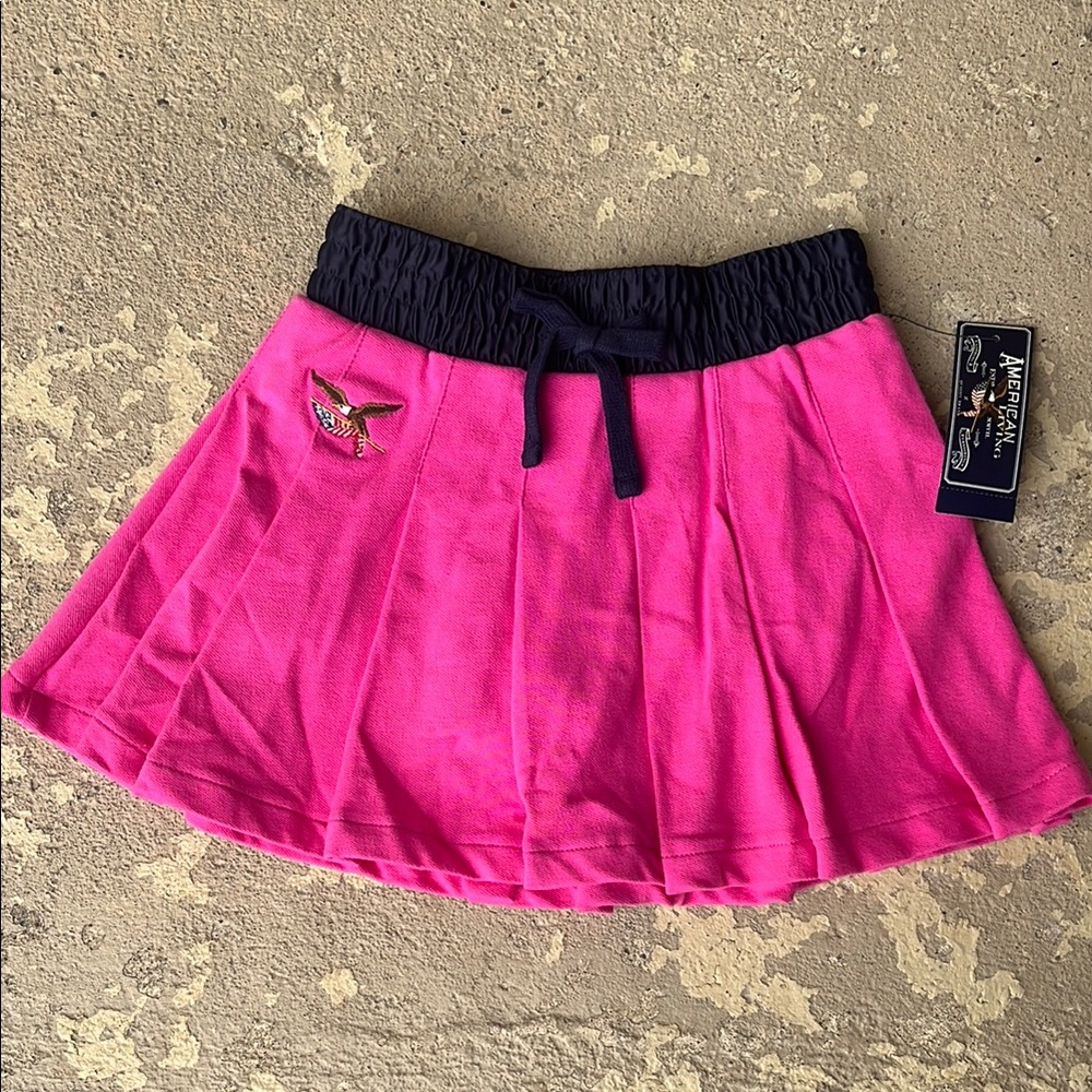 American living Pleated Skort in Pink and navy